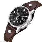 Brown Genuine Leather Square Dial Analog Watch