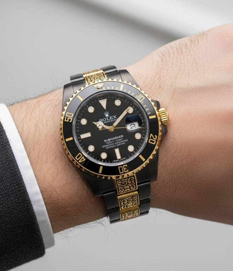 Role_x Oyster perpetual Submarine Vintage Gold