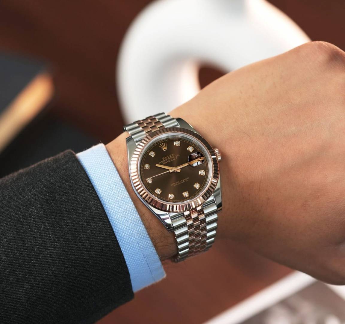 Role_x Oyster Perpetual Date Just Automatic Copper