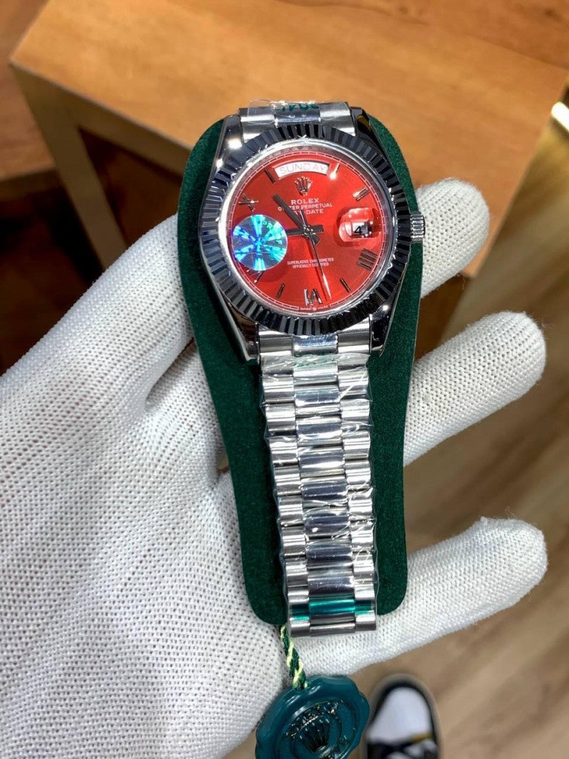 ROLE_X DAY-DATE RED DIAL FOR MENS YZ 124
