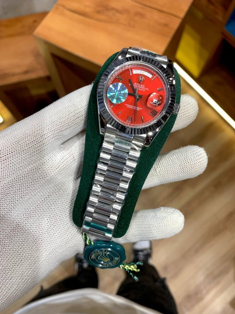 ROLE_X DAY-DATE RED DIAL FOR MENS YZ 124