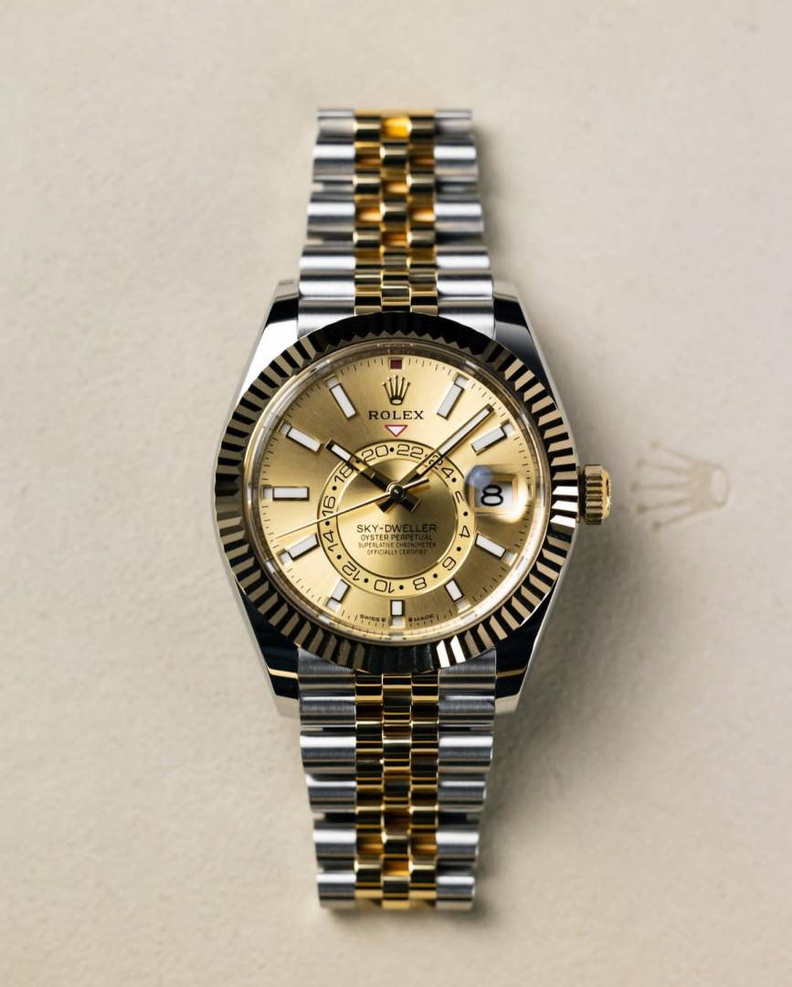 Role_x Oyster Perpetual Sky Dweller 2Ton-Gold-Gold