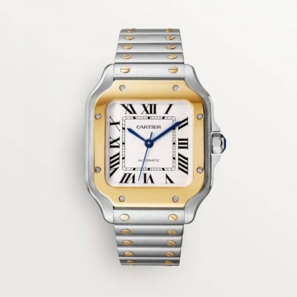 Cartiie_r Santos Automatic 2 ton gold white