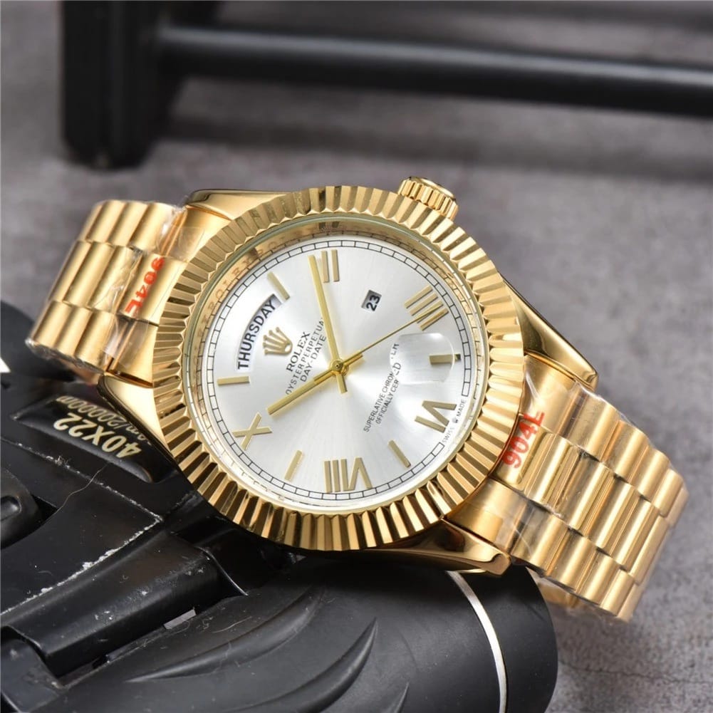Role_x Oyster Perpetual Day Date 40 Battery Gold-White