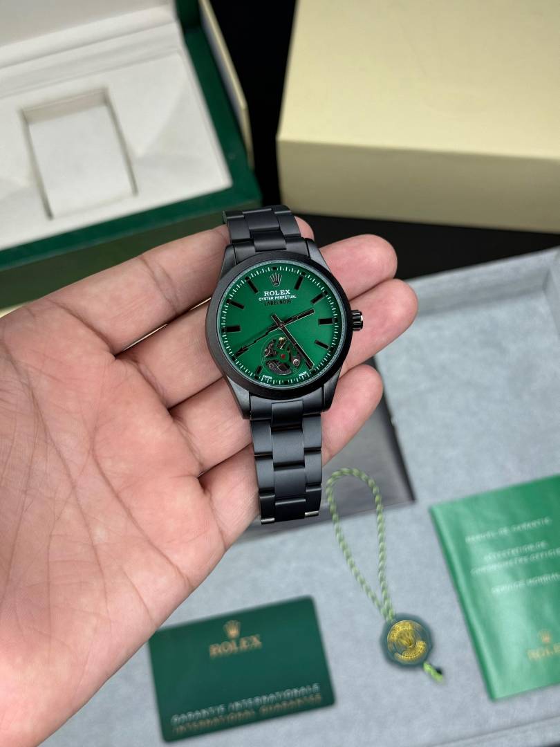 Role_x Oyster Perpetual Label Noir Automatic Black-Green