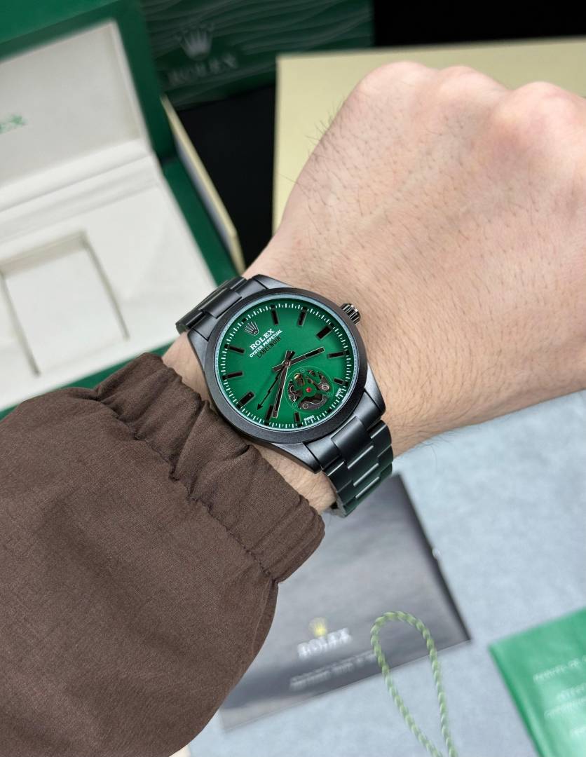 Role_x Oyster Perpetual Label Noir Automatic Black-Green