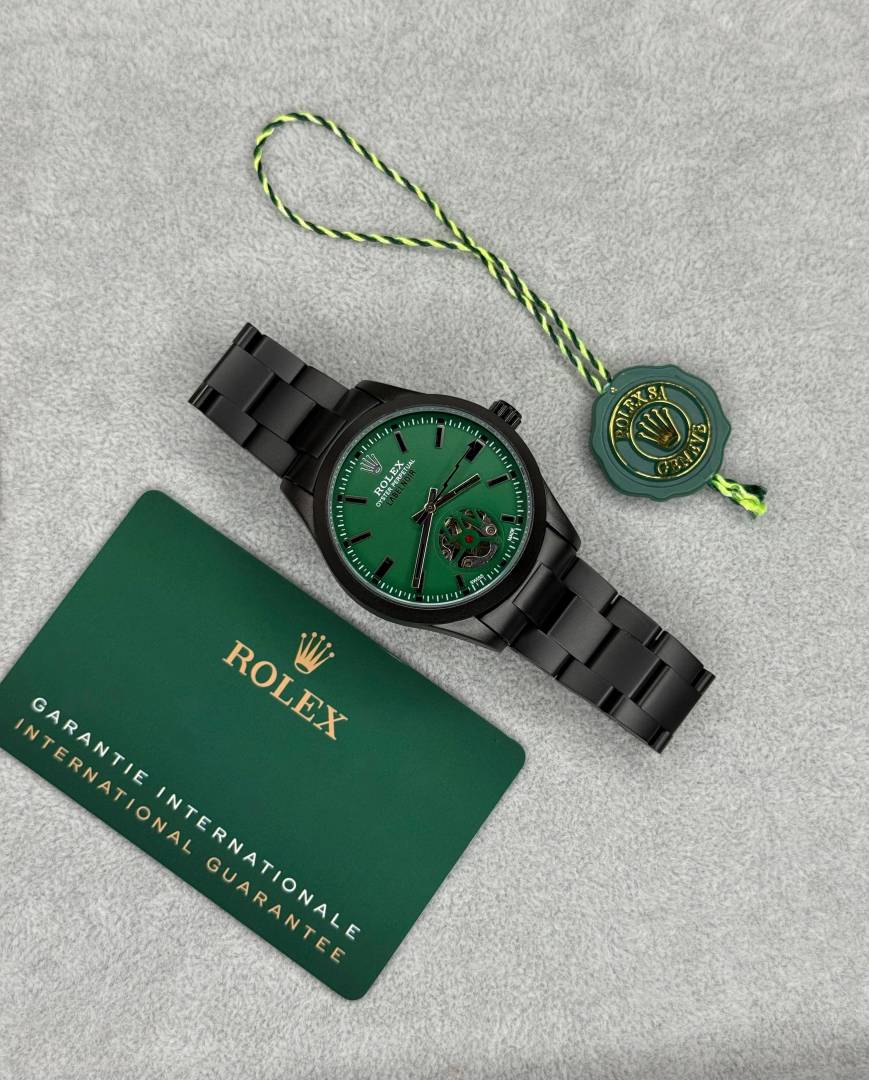 Role_x Oyster Perpetual Label Noir Automatic Black-Green